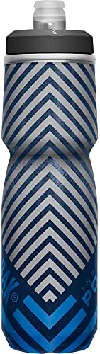 CamelBak Podium Chill Insulated Bike Water Bottle - Easy Squeeze Bottle - Fits Most Bike Cages - 24oz, Navy Stripe