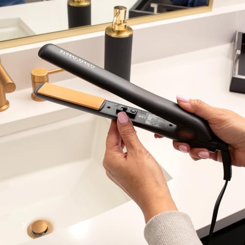 CHI Original Ceramic Flat Iron, Hair Straightener For A Smooth Finish, Floating Plates, Quick Heat Up, Analog On/Off Switch, 1" Styling Tool, Black