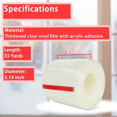 Birllaid Transparent Window Weather Sealing Tape, 3 Inch x 33 Yards, Window AC Insulation Air Conditioner Sealing Tape, No Residue, Clear
