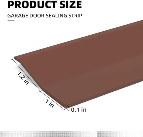 Garage Door Seal Top and Sides, 40 FT Universal TPE Weather Stripping Garage Door Trim Seal Weatherproofing Garage Door Seals with Nails and Lids in Brown