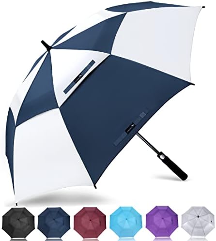 ZOMAKE Automatic Open Extra Large Golf Umbrella 51/54/62/68 Inch, Double Canopy Vented Windproof Oversize Stick Umbrellas for Rain