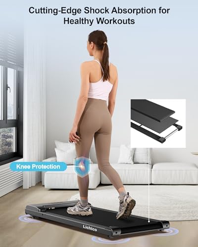 Walking Pad Under Desk Treadmill, Portable Small Treadmills for Home and Office, 2.5HP Super Quiet Brushless Motorized Walking Jogging Running Machine with Remote Control