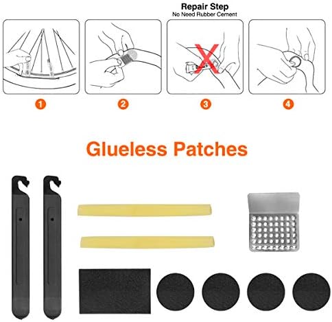 Bicycle Repair Bag With Tire Pump, Portable Tool Kit for Camping Travel - Patches, Inflator, Maintenance Essentials All in One Safety Kit