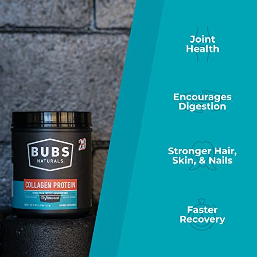 BUBS Naturals Unflavored Collagen Peptides Powder - Best Proteins for Joints & Skin - Pasture Raised Grass Fed - Paleo Keto Friendly, Whole30 Approved, Non-GMO Dairy & Gluten Free (20oz) 28 Servings