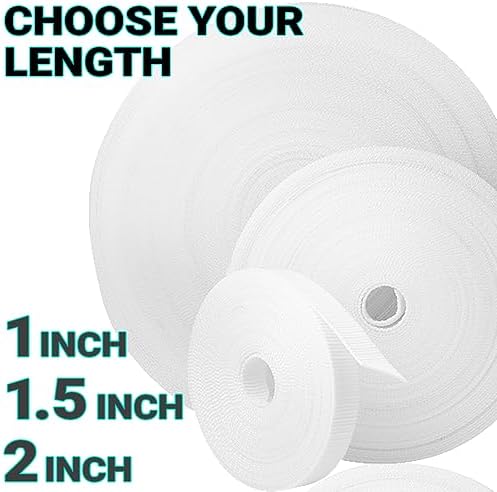 TECEUM 1" & 1.5" & 2" Webbing – 10 25 50 Yards – 40+ Colors – Heavy Duty 1 Inch 1.5 Inch 2 Inch Webbing for Climbing Outdoors Indoors Crafting DIY