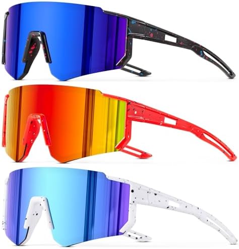 3PACK Kids Sunglasses Polarized Youth Baseball Sunglasses Boys Girls Softball Cycling UV400 Protection Goggles