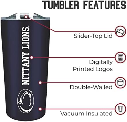 Campus Colors NCAA Stainless Steel Tumbler perfect for Gameday - 18 oz - Double Walled - Keeps Drinks Perfectly Insulated (Penn State Nittany Lions - Navy)