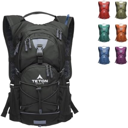 Teton Oasis Hydration Backpack – Lightweight Water Pack with Bladder for Hiking, Running, Cycling, Biking – 18L/22L Sizes – Sewn-in Rain Cover – Fits Men and Women