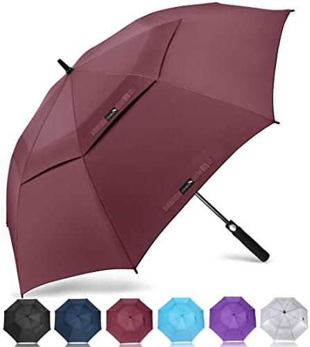 ZOMAKE Automatic Open Extra Large Golf Umbrella 51/54/62/68 Inch, Double Canopy Vented Windproof Oversize Stick Umbrellas for Rain