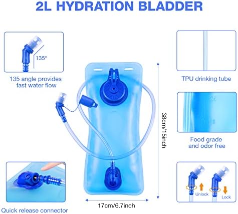 KUYOU Hydration Backpack Hydration Pack with 2L Water Bladder, Lightweight Insulation Water Backpack for Cycling,Hiking, Running,Climbing