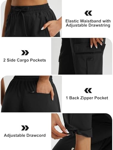 Libin Women's Hiking Pants Lightweight Quick Dry Cargo Pants Petite/Regular/Tall Casual Work Travel Safari Clothes