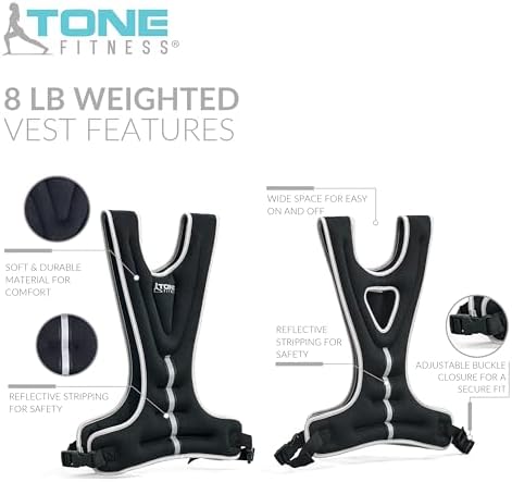 Tone Fitness Weighted Vest | 8lb or 12lb | Multiple Options