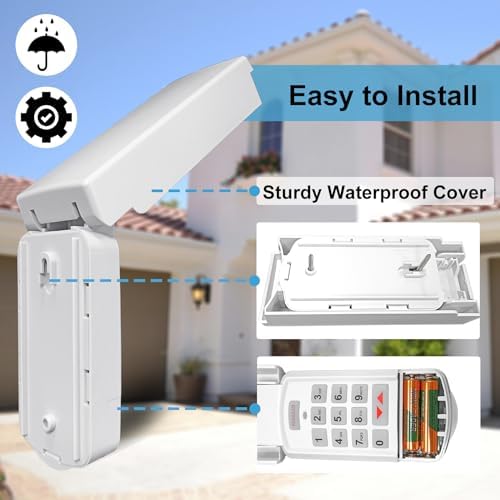 for Genie Garage Door Opener keypad Replacement, for All Genie/Overhead/Intellicode/DIP Switch Garage Door Openers, Wireless Keypad Keyless Entry, for Model GK-R/OKP-BX etc. Safe & Secure Access