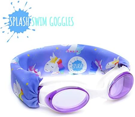 Splash Place SWIM GOGGLES with Fabric Strap - Adult & Kids Swim Goggles - PINKS & PURPLES