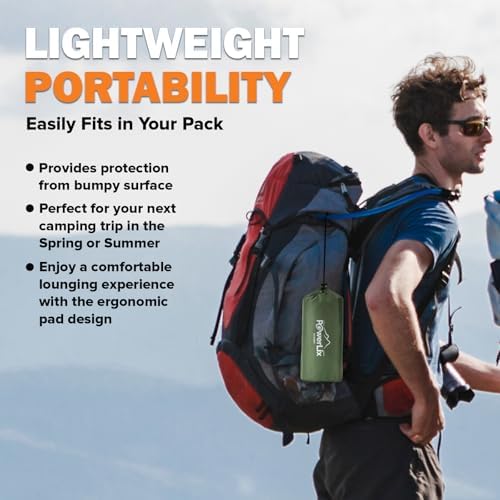POWERLIX Camping Sleeping Pad with Built in Pillow, Ultralight Camping Mattress Airpad for Outdoor Backpacking Hiking Travelling, Compact Self Inflating Camping Mat, Foot Pump to Inflate