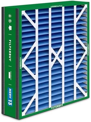 Filterbuy 20x25x5 Air Filter MERV 13 Optimal Defense (2-Pack), Pleated HVAC AC Furnace Air Filters for Trion Air Bear, Generalaire, Skuttle, and More (Actual Size: 19.63 x 24.13 x 4.88 Inches)