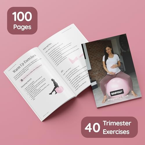 BABYGO® Birthing Ball for Pregnancy & Labor + Our Award Winning Book - Exercise, Birth & Recovery Plan, 5X Stronger Than a Yoga Ball with Eco Friendly Material