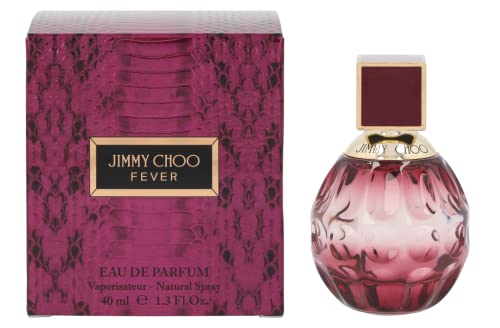 JIMMY CHOO - Fever Eau de Parfum - Women's Perfume - Warm & Floral - With notes of Black Plum Nectar, Heliotrope & Roasted Tonka Bean - 1.3 Fl Oz