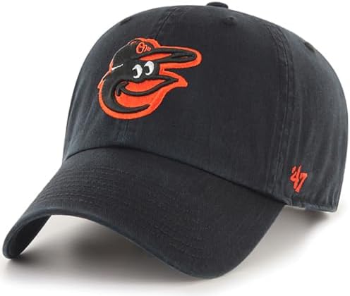 47 Brand MLB Team Color Home Primary Logo Clean Up Adjustable Baseball Cap Hat, Adult One Size Fits All