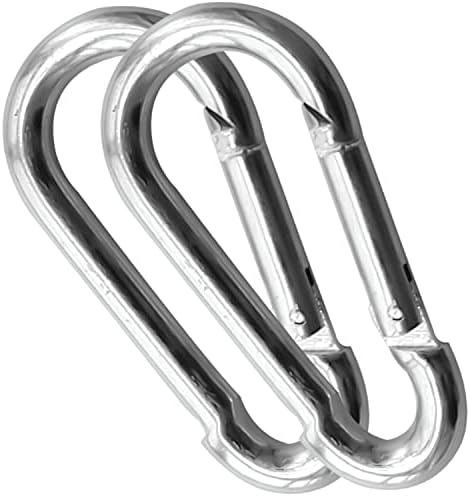 30Pack Heavy Duty Spring Snap Hooks 4Inch, 3/8” Carabiner Clips for Swing, Large Steel Chain Quick Links Safety Buckle Connector for Hammock Fitness Gym Outdoor Boating, M10 Snap Hook Carabiners