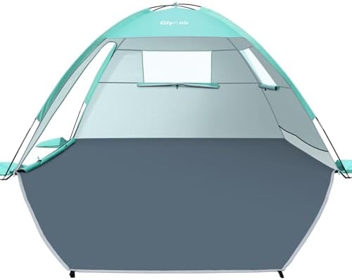 Beach Tent Sun Shelter for 3 Person with UPF 50+ UV Protection, Lightweight & Easy Setup Beach Shade Canopy with Vent Windows & Zippered Door