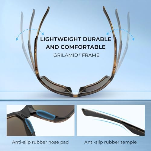 KastKing Osage Polarized Sport Sunglasses for Men and Women, Ideal for Driving Fishing Cycling Running, UV Protection