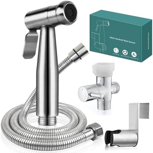 Handheld Bidet Sprayer for Toilet,Premium SUS304 Stainless Steel Bathroom Bidet Sprayer Attachment Set with Anti-Leak Hose&High Pressure, Ideal for Feminine Wash, Cloth Diaper Cleaning&Muslim Shower