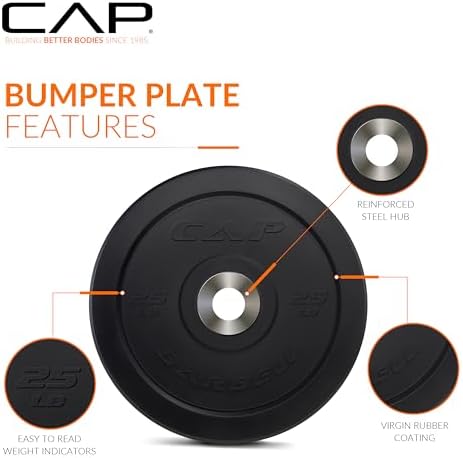 CAP Barbell Rubber Olympic Bumper Plate | Multiple Options/Colors