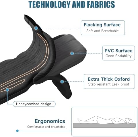 Inflatable SUV Air Mattress: Double-Sided Flocking Car Mattresses for Back SUV, Travel Camping SUV Sleeping Bed Mattress with Air Pump 2 Pillows