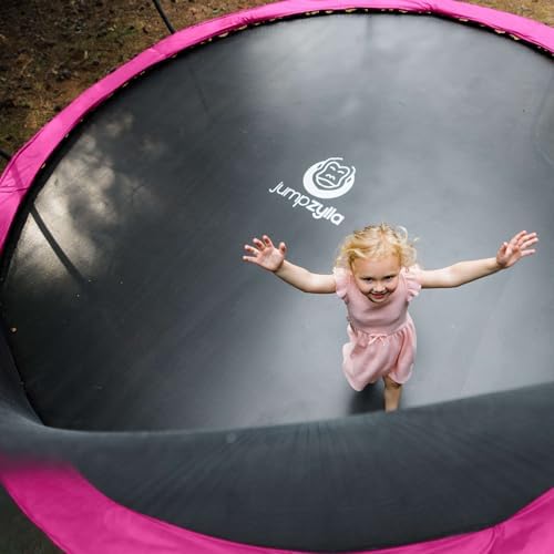 JUMPZYLLA Trampoline Outdoor 8FT 10FT 12FT 14FT 15FT 16FT with Enclosure and Ladder, ASTM Approved Recreational Trampoline for Kids and Adults, Anti-Rust Coated Frame