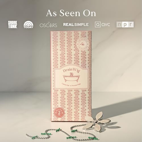 DrainWig Shower Drain Hair Catcher – Disposable Silver Flower (4-Pack) – No-Touch Hair Removal for Flat Shower Drains – As Seen on Shark Tank