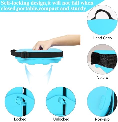 Fishboy Upgraded Square Collapsible Stool, 400lbs Max Weight, Lightweight But Sturdy, Portable Retractable Folding Telescoping Foldable Camping Stool for Adults Outdoor Fishing Hiking Travel BBQ