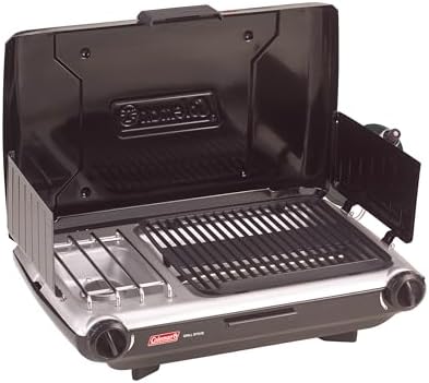Coleman Tabletop 2-in-1 Camping Grill/Stove, 2-Burner Propane Grill & Stove for Outdoor Cooking with Adjustable Burners & Pressure Regulator, 20,000 BTUs of Power for Camping, Tailgating, Grilling