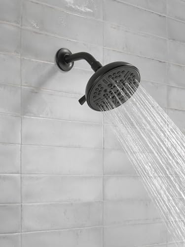 Delta Faucet 8-Spray Touch-Clean Matte Black Shower Head, Delta Shower Heads, Showerhead, Shower Head Black, 2.5 GPM Water Flow, Matte Black 75898BL