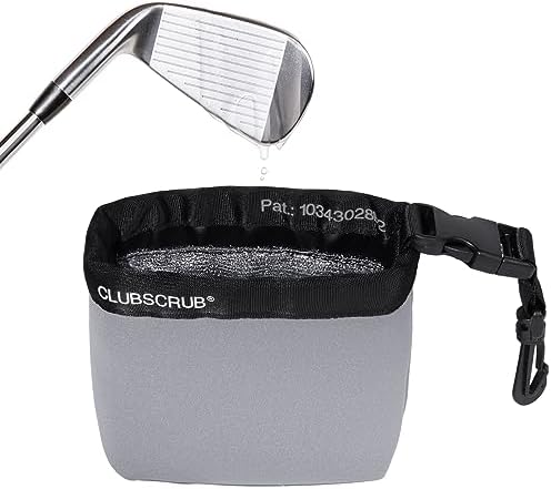 Golf Club and Golf Ball Cleaning Bag, Waterproof Clean Face Technology Liner, Detachable Clip, Machine Washable, Cleans Club Grooves, Dry Exterior (Neoprene or Microfiber Option Available)
