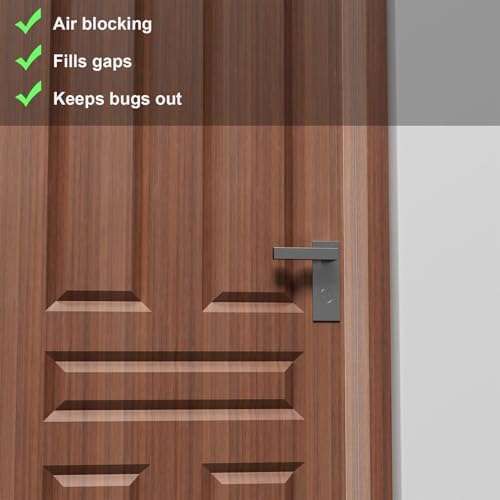 T-Shaped Door Draft Stopper, 1.97 in x 20 Ft Silicone Seal Strip for Windows Gaps, 1.8mm Thickest Seal Strip Weather Stripping Shower Sweep, Clear