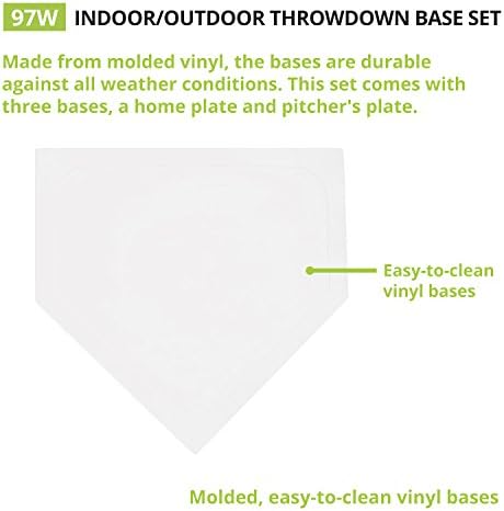 Champion Sports Throwdown Base Set: 5 Youth League Kids Baseball & Softball Rubber Throw Down Bases - Boys & Girls Training & Practice Equipment, Orange