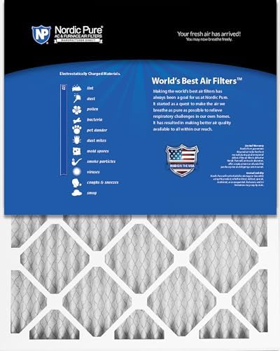 Nordic Pure 20x25x1 (19 1/2 x 24 1/2 x 3/4) Pleated MERV 12 Air Filters 6 Pack
