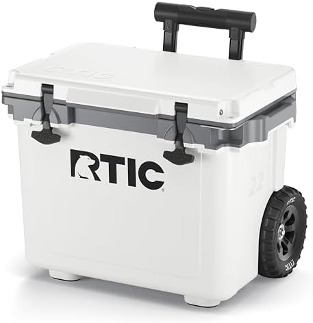 RTIC 22 QT Ultra-Light Wheeled Cooler with Handle, Hard Insulated Portable Ice Chest Box for Beach, Drink, Beverage, Camping, Picnic, Fishing, Boat, Barbecue