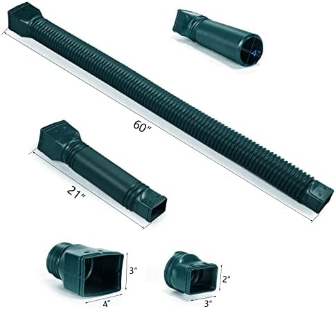 Green1-Pack Rain Gutter Downspout Extensions Flexible, Drain Downspout Extender,Down Spout Drain Extender, Gutter Connector Rainwater Drainage,Extendable from 21 to 68 Inches