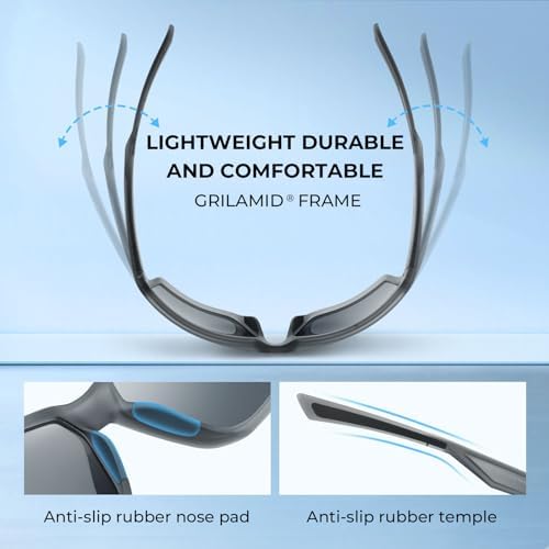 KastKing Osage Polarized Sport Sunglasses for Men and Women, Ideal for Driving Fishing Cycling Running, UV Protection