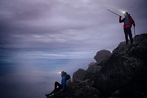 PETZL ACTIK Headlamp - Powerful 450 Lumen Light with Red Lighting, for Hiking, Climbing, Running, and Camping - Grey