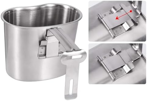 Goetland Stainless Steel WWII US Army Canteen Water Bottle Military Canteen Kit 1QT with 0.5QT Cup Nylon Pouch G.I.