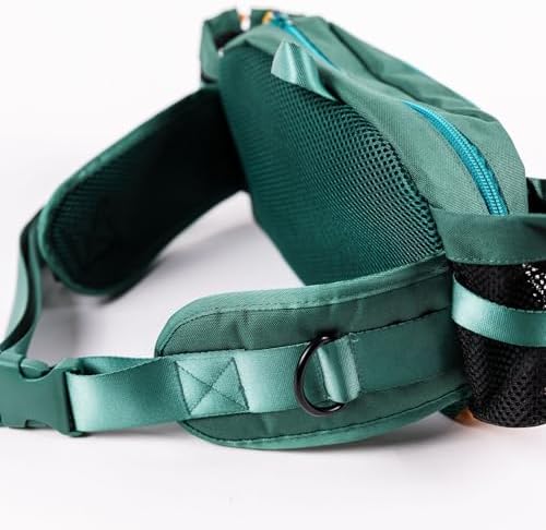 Wilderdog Mega Hip Pack with 3-Liter Capacity, Two Mesh Water Bottle Pockets, Interior Key Loops, Adjustable Straps, and Poop Bag Dispenser (Pacific Blue)