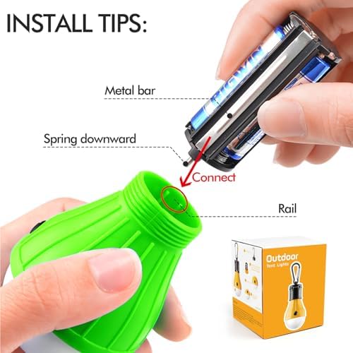 Tent Lamp 5 Packs Portable Tent Light Clip Hook Hurricane Emergency Lights LED Camping Light Bulb Camping Tent Lantern Equipment for Camping Hiking Backpacking Fishing Outage