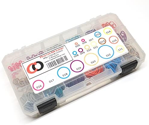 Captain O-Ring Players Kit Large Color Coded Master Paintball Oring Kit - 18 Sizes 360 Orings (Most Common o-Ring Sizes for Paintball Markers and Equipment)