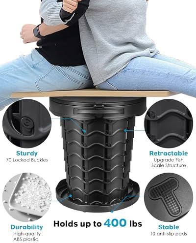 Portable Toilet for Adults, Adjustable Height Camping Toilet Portable, Outdoor Emergency Toilet for Car, Travel, Camping, and Hiking, Comfortable Portable Potty for Adults with 20 Toilet Bags