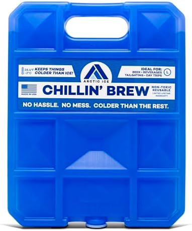 Arctic Ice Chillin' Brew Series Long Lasting Reusable Ice Pack - Freezes at 28° Fahrenheit - Designed to Keep Beverages Colder Than Ice