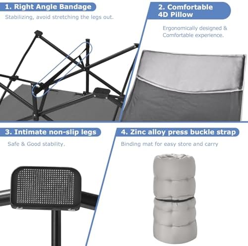 Suteck Camping Cot, 32In XXL Folding Camping Cot Heavy Duty Sleeping Bed for Adults 1200D Double Layer Oxford Cots for Camping W/Pilllow Mattress Carry Bag for Home Office Nap Beach Travel, 500LBS