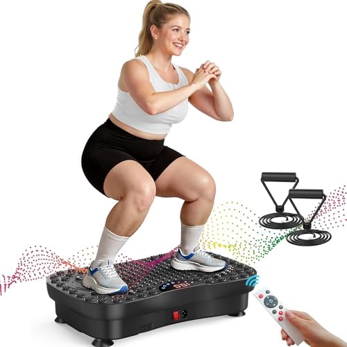 AXV Vibration Plate Exercise Machine Whole Body Workout Portable Mini Vibrate Fitness Platform Lymphatic Drainage Machine for Weight Loss Shaping Toning Wellness Home Gyms Workout (Mini)